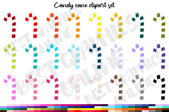 100 Christmas Sweets Candy Cane Clipart Illustrations
