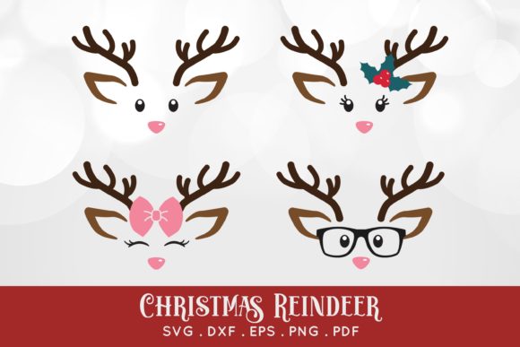 Boy and Girl Christmas Reindeer Illustrations