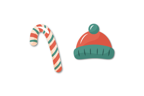 Christmas Hat and Candy Set Illustrations