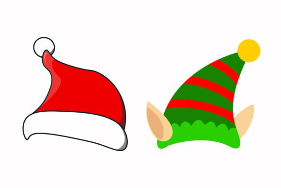 Christmas Hat Santa Party Illustrations for Blog and Web Design