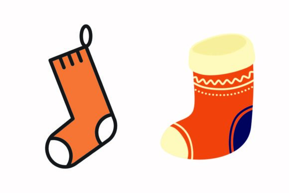 Christmas Orange Shocks Wool Vector Illustrations