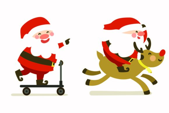 Christmas Santa Funny Beard Illustration for Branding and Marketing