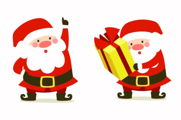 Christmas Santa Gift Illustration Vector for Creative Projects