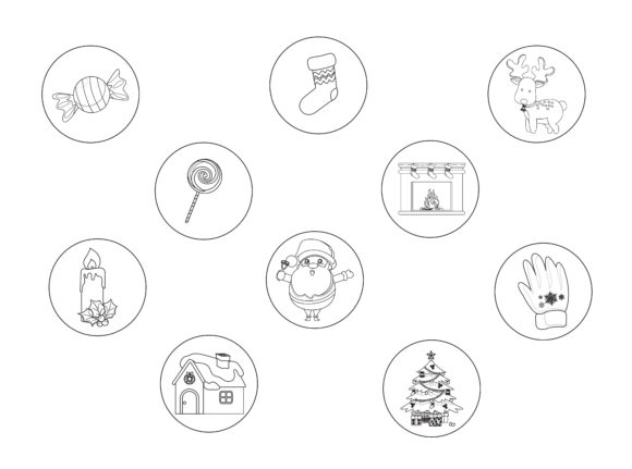 Christmas Santa Outline Icon Bundle for Local Business Branding