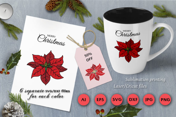 Christmas SVG Poinsettia Cricut for Seasonal Design