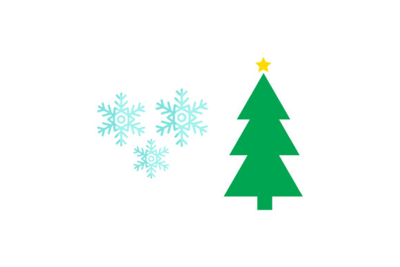 Christmas Tree Snow Set Vector for Seasonal Design