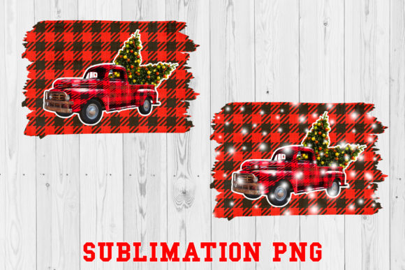 Christmas Truck Sublimation Snow PNG Illustrations