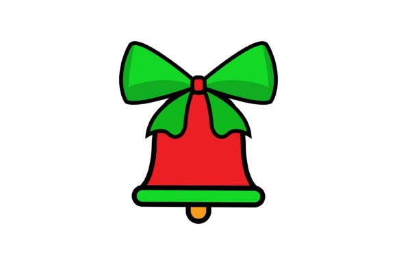 Ribbon Bell Christmas Icon Illustrations