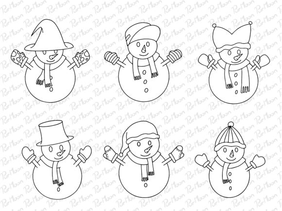 Snowman Christmas Illustration for Crafting and Design